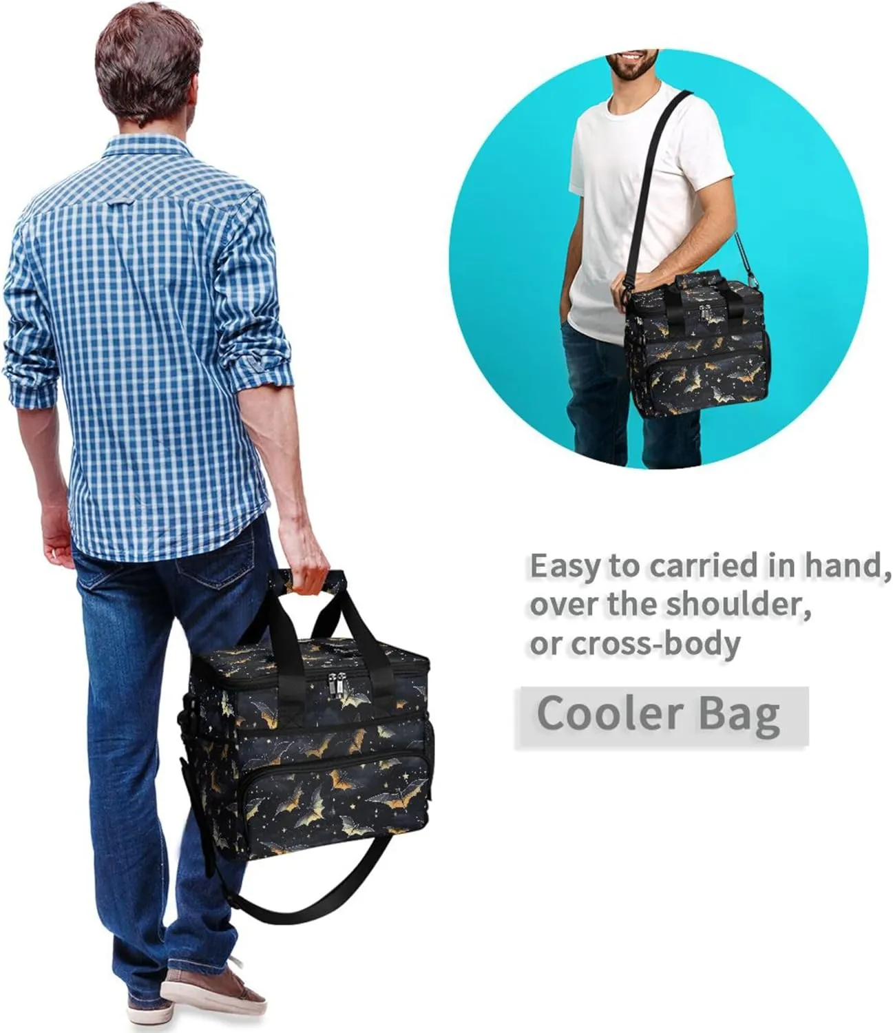 MNSRUU Cooler Bag Gothic Skull Rose Soft Cooler Bag Insulated Lunch Totes Picnic Bag Beach Cooler Lunch Box Container with Adjustable Shoulder Strap
