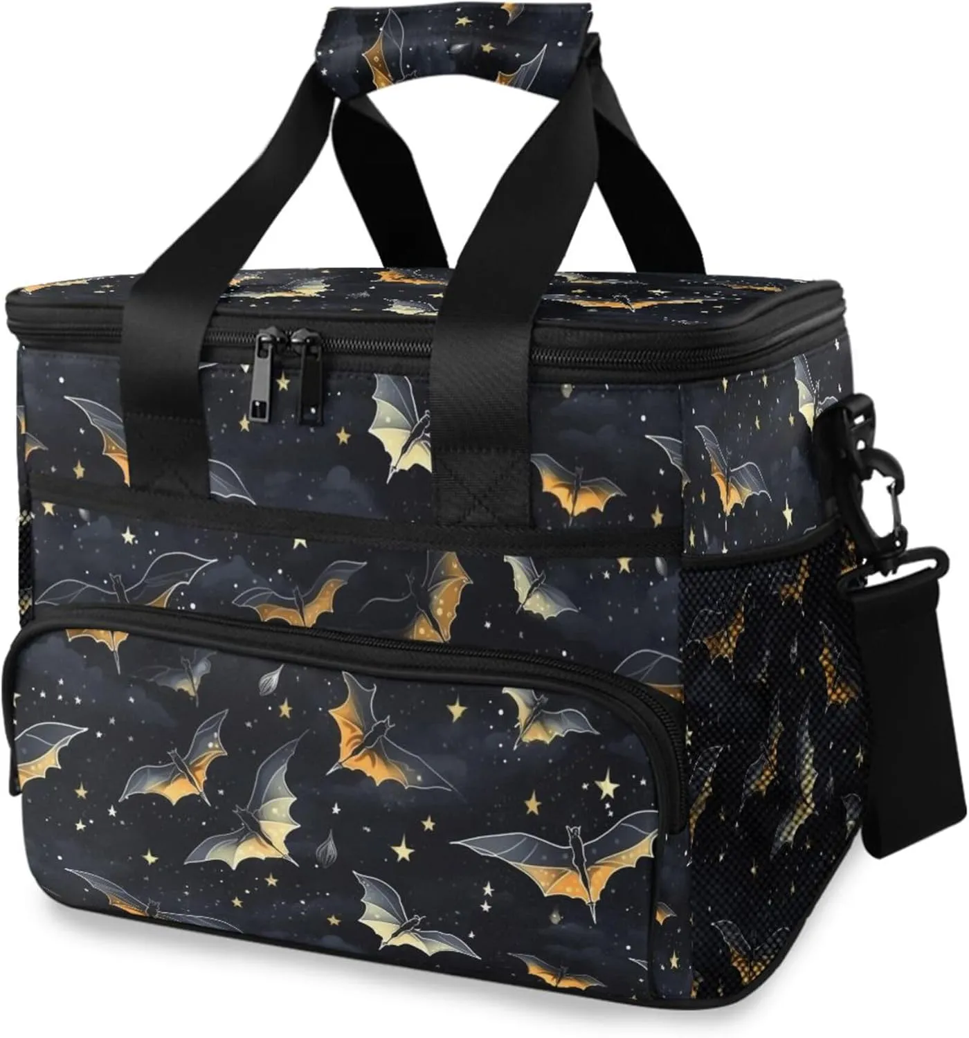 MNSRUU Cooler Bag Gothic Skull Rose Soft Cooler Bag Insulated Lunch Totes Picnic Bag Beach Cooler Lunch Box Container with Adjustable Shoulder Strap