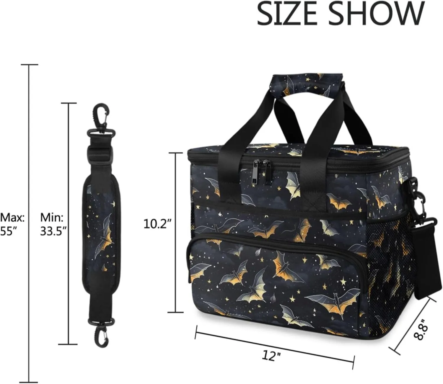 MNSRUU Cooler Bag Gothic Skull Rose Soft Cooler Bag Insulated Lunch Totes Picnic Bag Beach Cooler Lunch Box Container with Adjustable Shoulder Strap