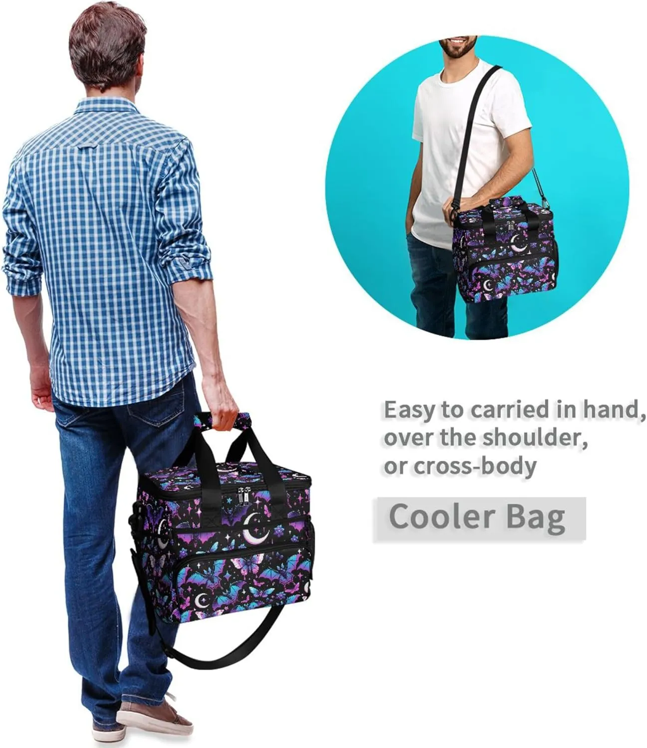 MNSRUU Cooler Bag Skull and Sunflower Soft Cooler Bag Insulated Lunch Totes Picnic Bag Beach Cooler Lunch Box Container with Adjustable Shoulder Strap