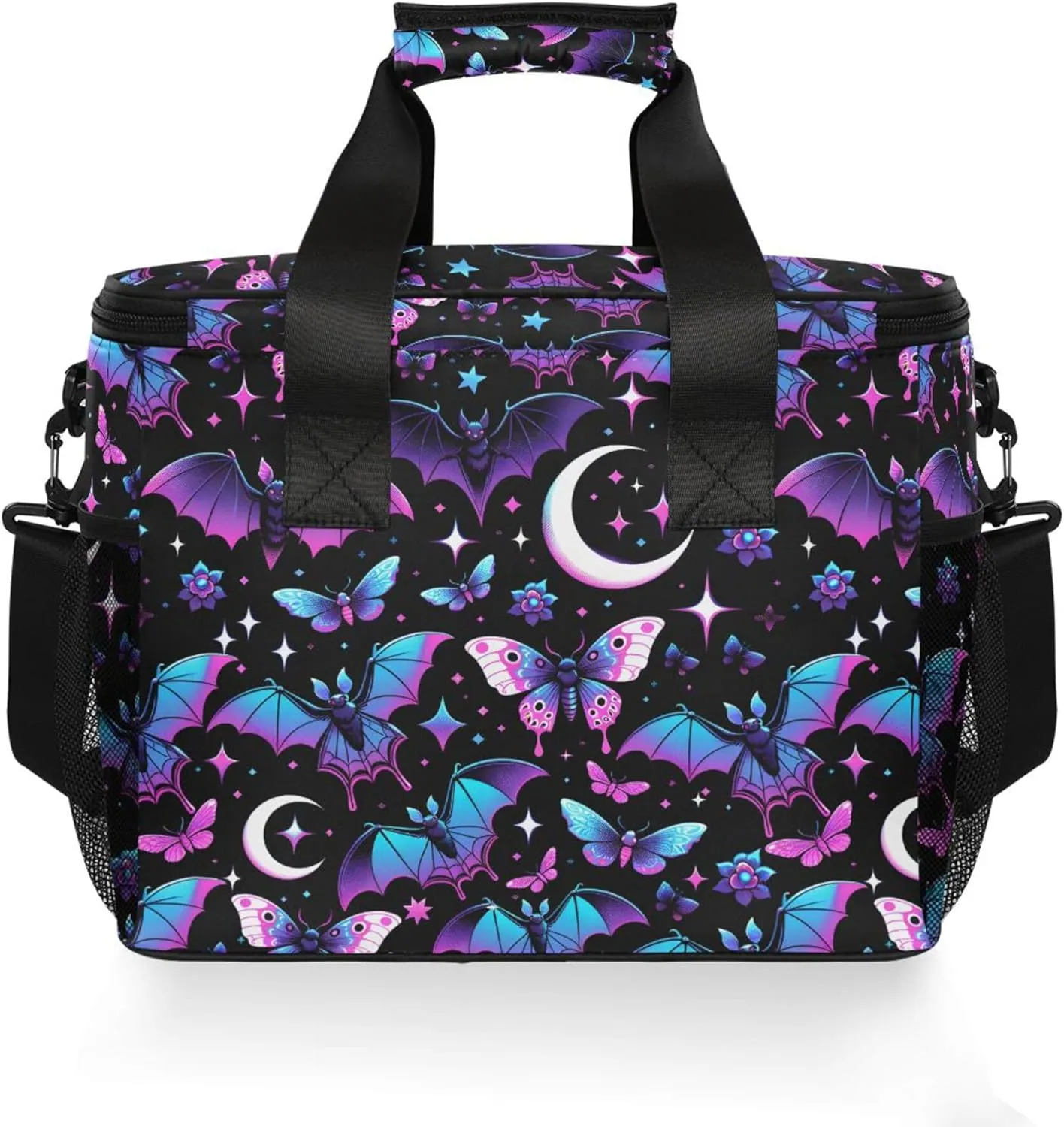MNSRUU Cooler Bag Skull and Sunflower Soft Cooler Bag Insulated Lunch Totes Picnic Bag Beach Cooler Lunch Box Container with Adjustable Shoulder Strap