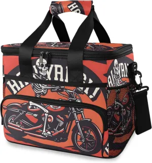 MNSRUU Cooler Bag Skull and Sunflower Soft Cooler Bag Insulated Lunch Totes Picnic Bag Beach Cooler Lunch Box Container with Adjustable Shoulder Strap