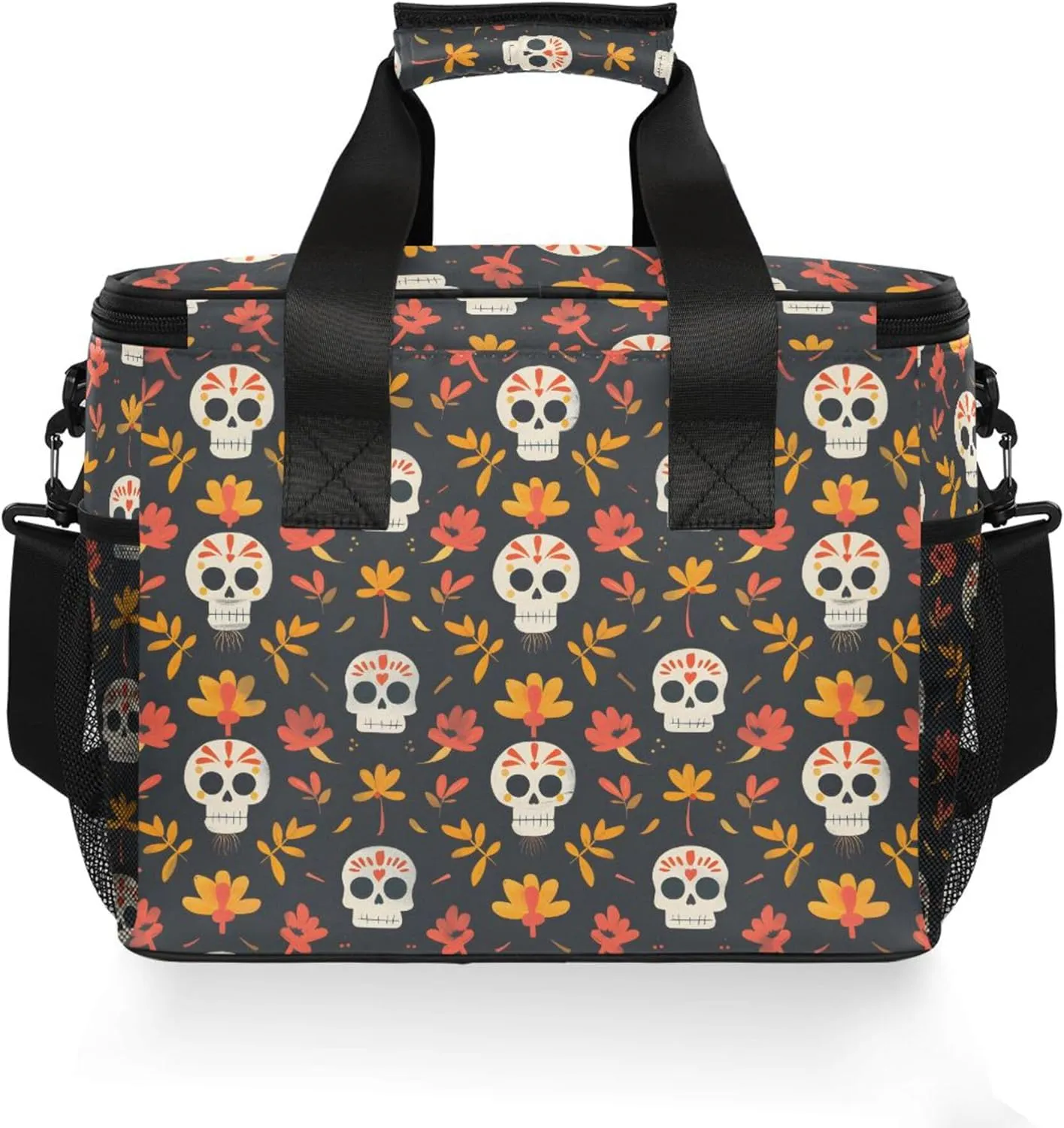 MNSRUU Cooler Bag Skull Stars Soft Cooler Bag Insulated Lunch Totes Picnic Bag Beach Cooler Lunch Box Container with Adjustable Shoulder Strap