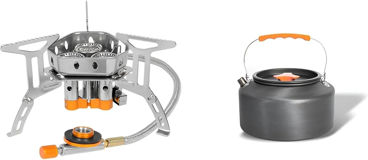 [Mokcoliy]【Windproof Backpacking Stove】light 250g Camping Cooker, High-Efficiency for Boiling/Cooking, Split-Design Outdoor Stove for Hikers & s, Compact Survival Gear with 8000W Power