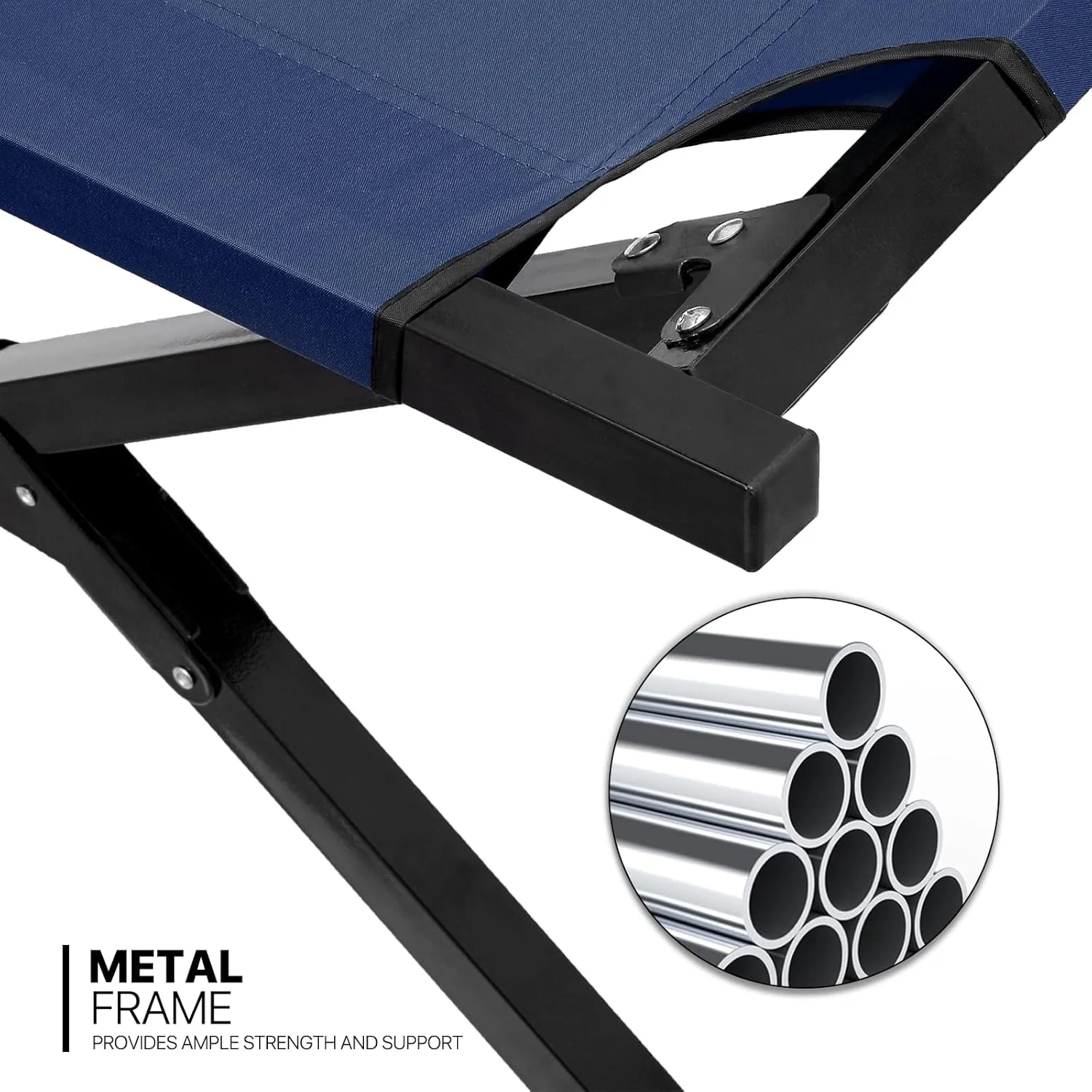 MoNiBloom Folding Sleeping Cot for Adults, Portable Traveling Bed with Carry Bag Load Up to 330lbs Capacity, Navy Blue