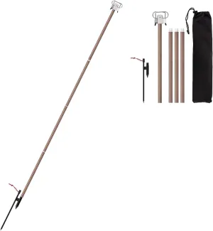 Monopods, Portable Camping Folding Lamp Pole Lightweight Collapsible Aluminum Lantern Stand Outdoor Light Hanger Holder Stick for Camping Hiking Fishing Garden BBQ