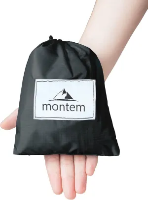 Montem Premium Pocket Blanket/Compact Picnic, Beach, Outdoor, Camping Blanket Made from Premium Soft and Lightweight Water Resistant Material Ideal for Camping/Traveling/Hiking (Black)