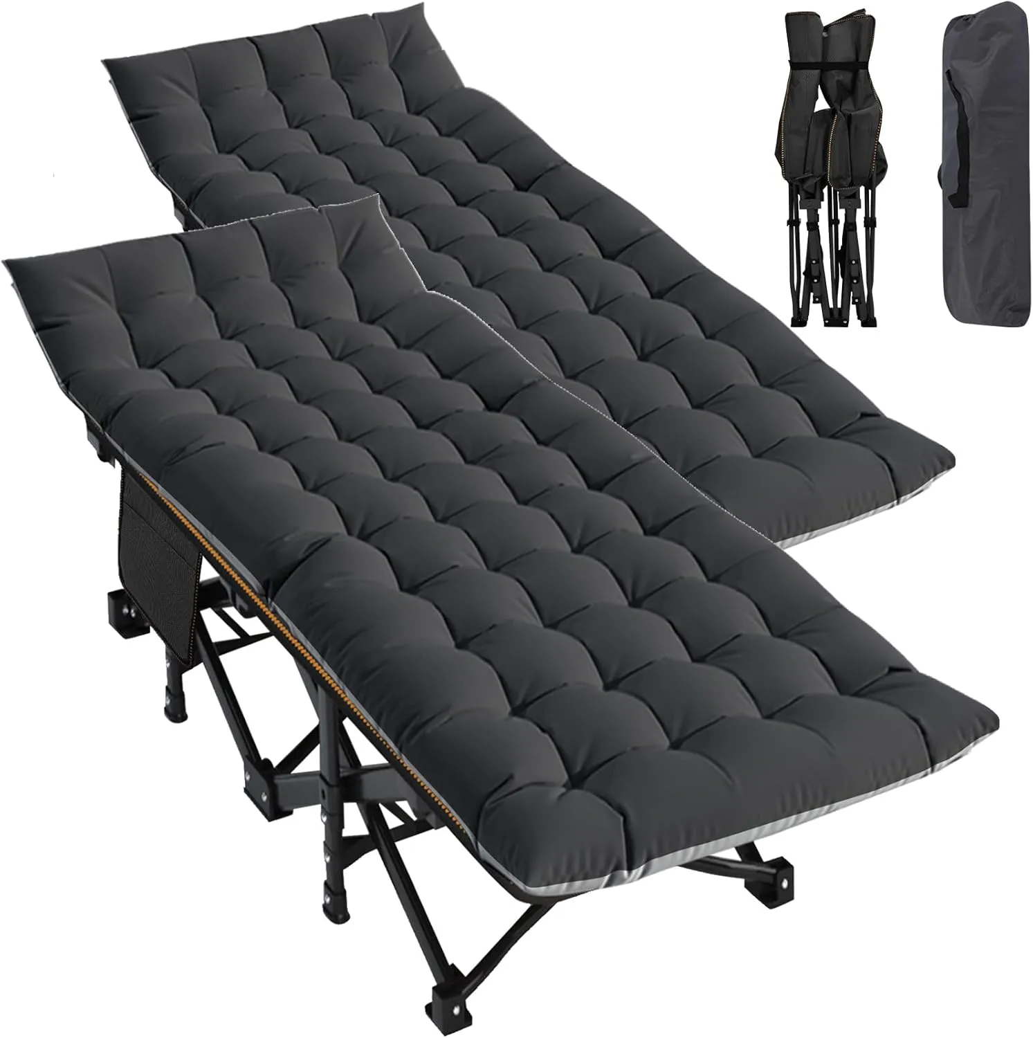 MOPHOTO Oversized Folding Camping Cot for Adults, 78" x 32" XXL Heavy Duty Sleeping Cots for Adults Portable Sleeping Bed Outdoor Camp Cot with Mattress for Home Camp Office Nap