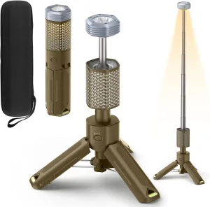 MORIKO Camping Lights Rechargeable Telescopic, Portable Collapsible Magnetic Lantern Camping Essentials, 10,500mAh IP67 Waterproof LED Flashlights, Camping Gear for Hiking Fishing Travel Emergency