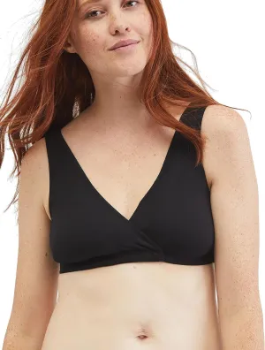 Motherhood Maternity Women's Soft Cotton Spandex Wrap Front Maternity & Nursing Sleep Bralette Bra S-3x