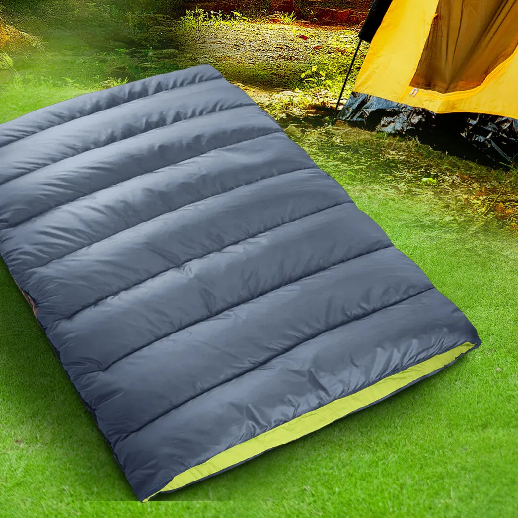 Mountview Double Sleeping Bag Bags Outdoor Grey