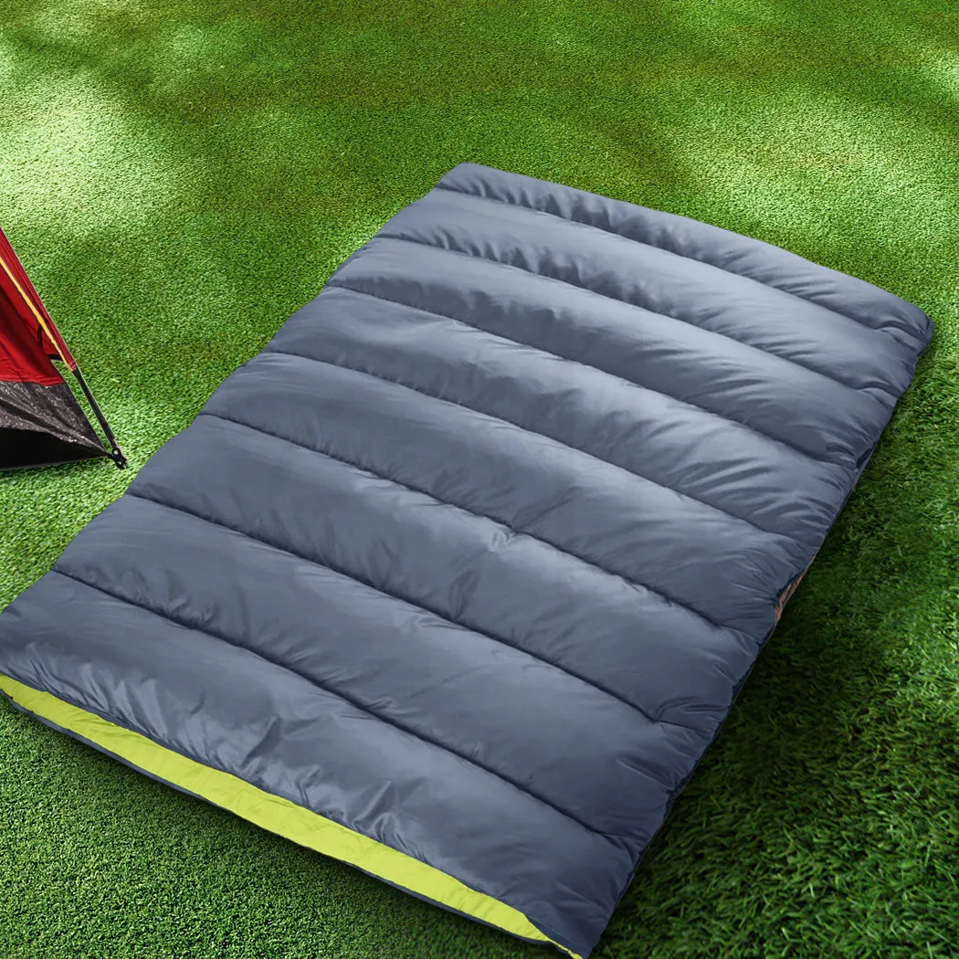 Mountview Double Sleeping Bag Bags Outdoor Grey