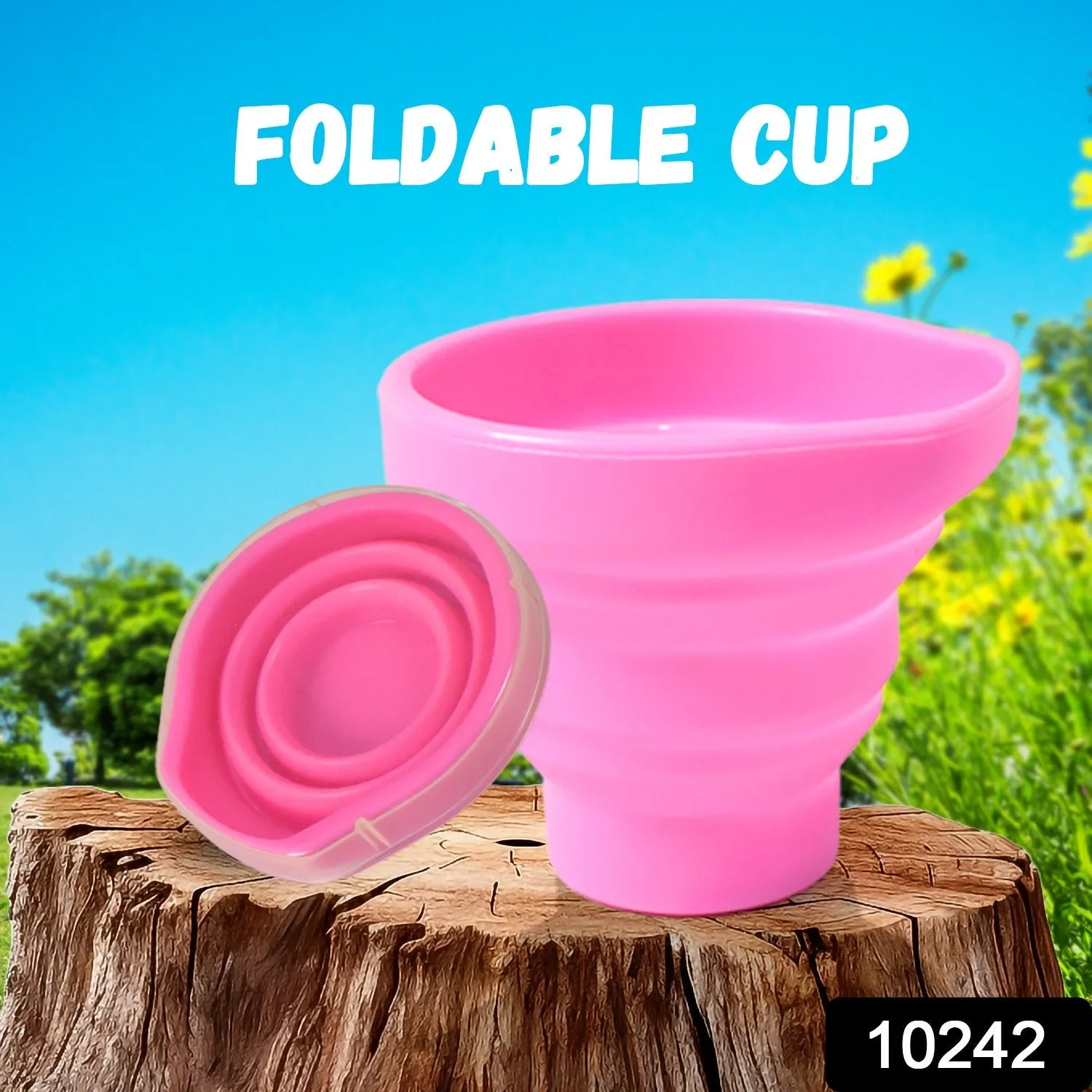Mug Streamlined shipping Black Friday sale Foldable Round Glass, Foldable (1 Travel Silicone Pc)