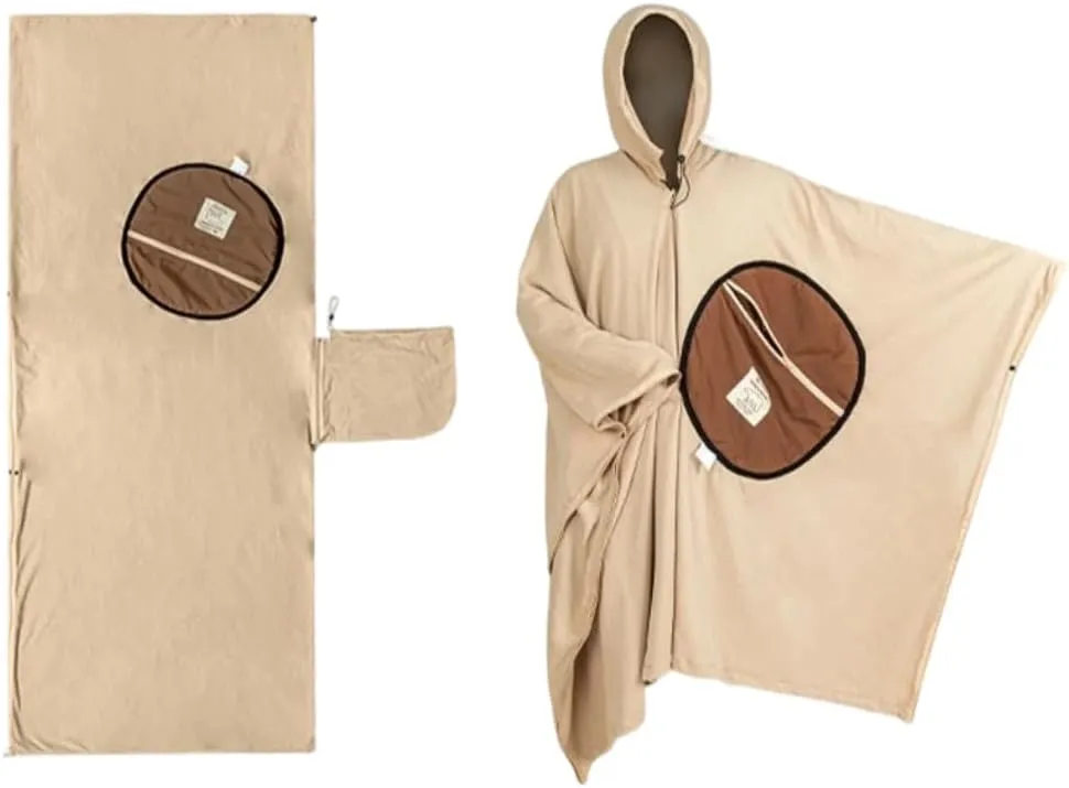 Multi - Purpose Poncho Sleeping Bag: Ideal for Outdoor Camping, Made of Fleece, Suitable for Travel, Stain - Resistant Sleeping Bag