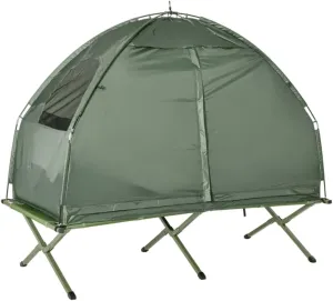 Multifunctional Folding Camping Cots for Adults, Elevated Tent with Sleeping Bag, Thick Air Mattress Pad, Portable Single Sleeping Cot Camping Bed