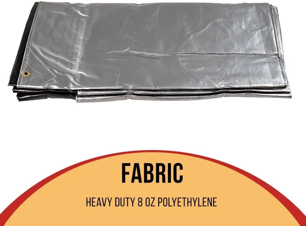 Mytee Products 25' x 54' Heavy Duty 8oz Hay Tarps Silver Black 14.5 mil Waterproof