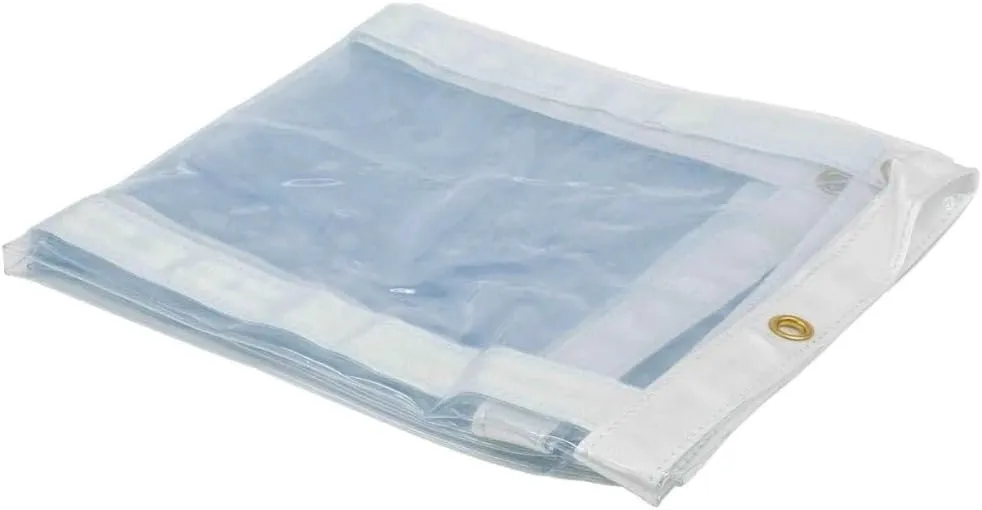 Mytee Products 6' x 12' Clear Vinyl Tarp, 22oz Vinyl, 24 MIL Thick, Fire Retardant, UV Resistant