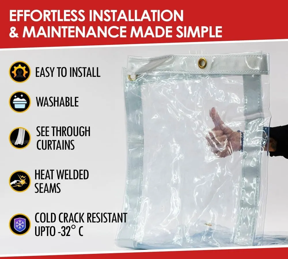 Mytee Products 6' x 12' Clear Vinyl Tarp, 22oz Vinyl, 24 MIL Thick, Fire Retardant, UV Resistant