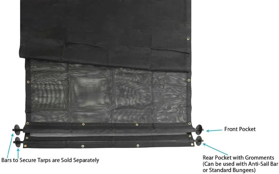 Mytee Products 6' x 8' Dump Truck Vinyl Coated Mesh Tarps Cover with 6 Inch 10oz Double Pocket