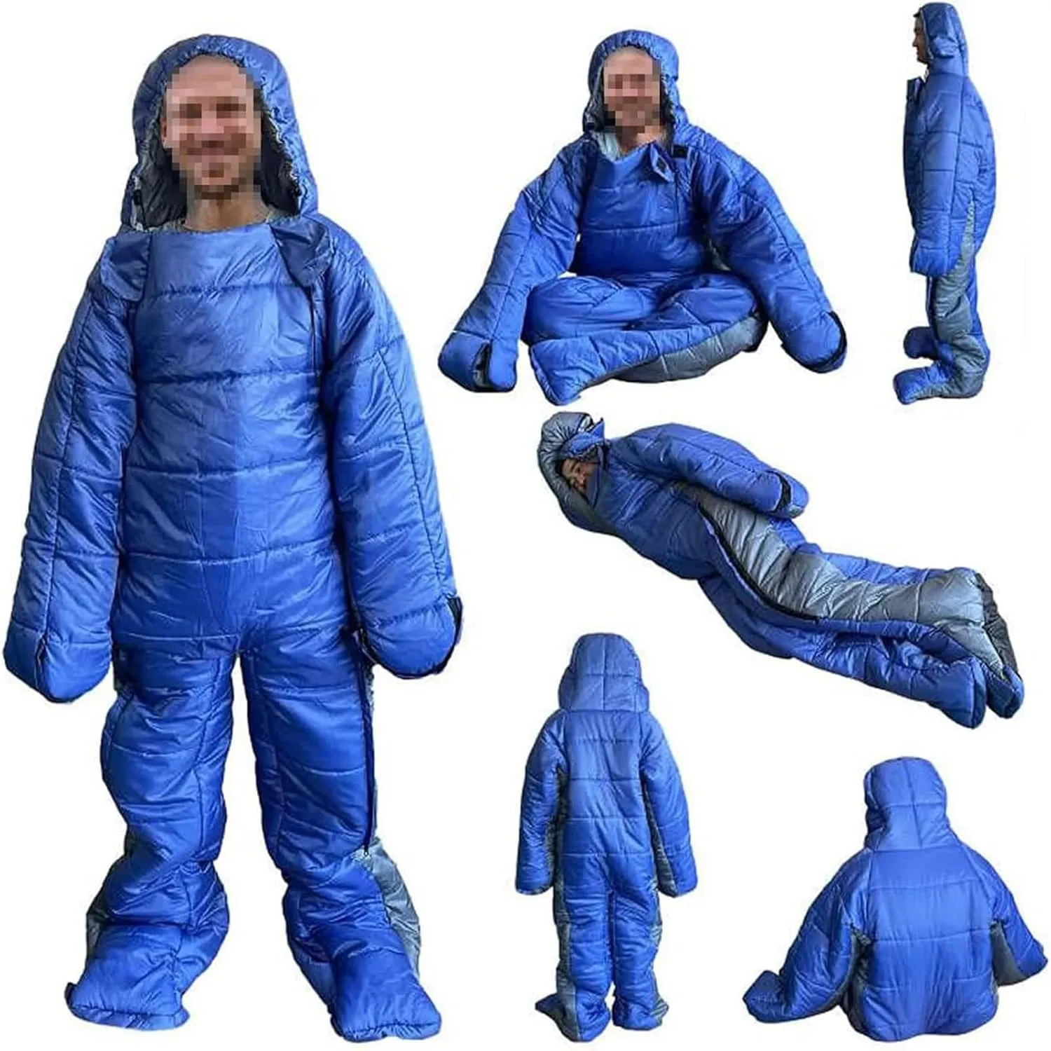 N/A Human Walking Sleeping Bag for Adults, Portable Compact Warm Ultra Lightweight Cold Weather Sleeping Bag, Outdoor Camping Sleeping Bag