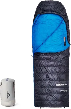 Naturehike CW700[2025 Upgrade] Ultralight Down Sleeping Bag [ -26.2°C~-1.7°C,1074g] All Season Camping Sleeping Bags for Cold Weather Adults Backpacking,Hunting and Campers with Storage Bag(M-Black)