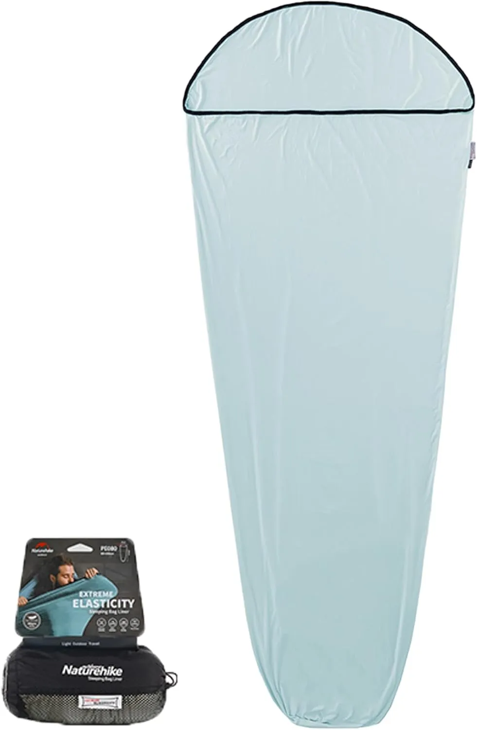 Naturehike Single High Elasticity Sleeping Bag Liner Anti-Tear Camping Sheets Breathable Cool Silky Adult Sleep Sack Lightweight No Zipper Machine Washable for Camping,Hotel and Traveling
