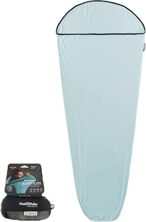Naturehike Single High Elasticity Sleeping Bag Liner Anti-Tear Camping Sheets Breathable Cool Silky Adult Sleep Sack Lightweight No Zipper Machine Washable for Camping,Hotel and Traveling