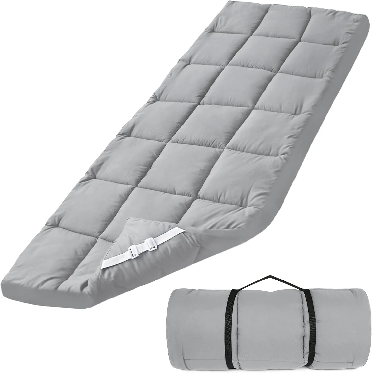 Navy Cot Mattress Topper - Quilted Pads for Camping, 75"x30" for Camp Cot/Rv Bunk/Narrow Twin Beds