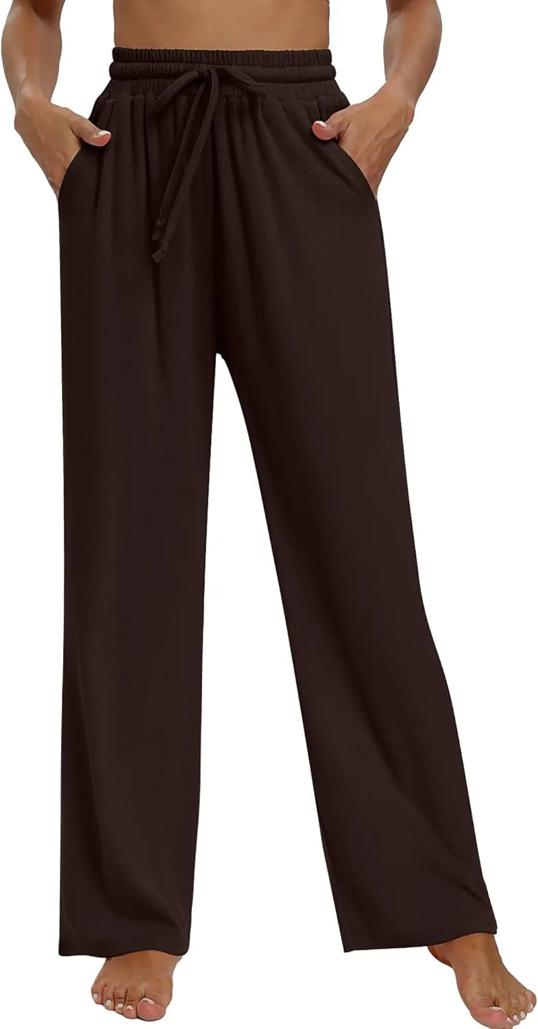 Neer 3 Pack Women's Baggy Sweatpants with Pockets, Wide Leg Yoga Pants Cozy Thick Lounge Pants Drawstring Casual Loose Jogger