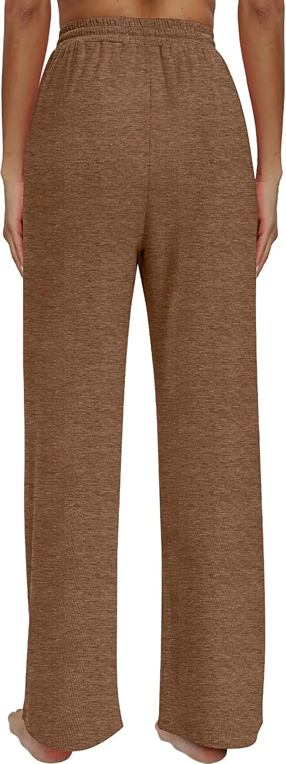 Neer 3 Pack Women's Baggy Sweatpants with Pockets, Wide Leg Yoga Pants Cozy Thick Lounge Pants Drawstring Casual Loose Jogger