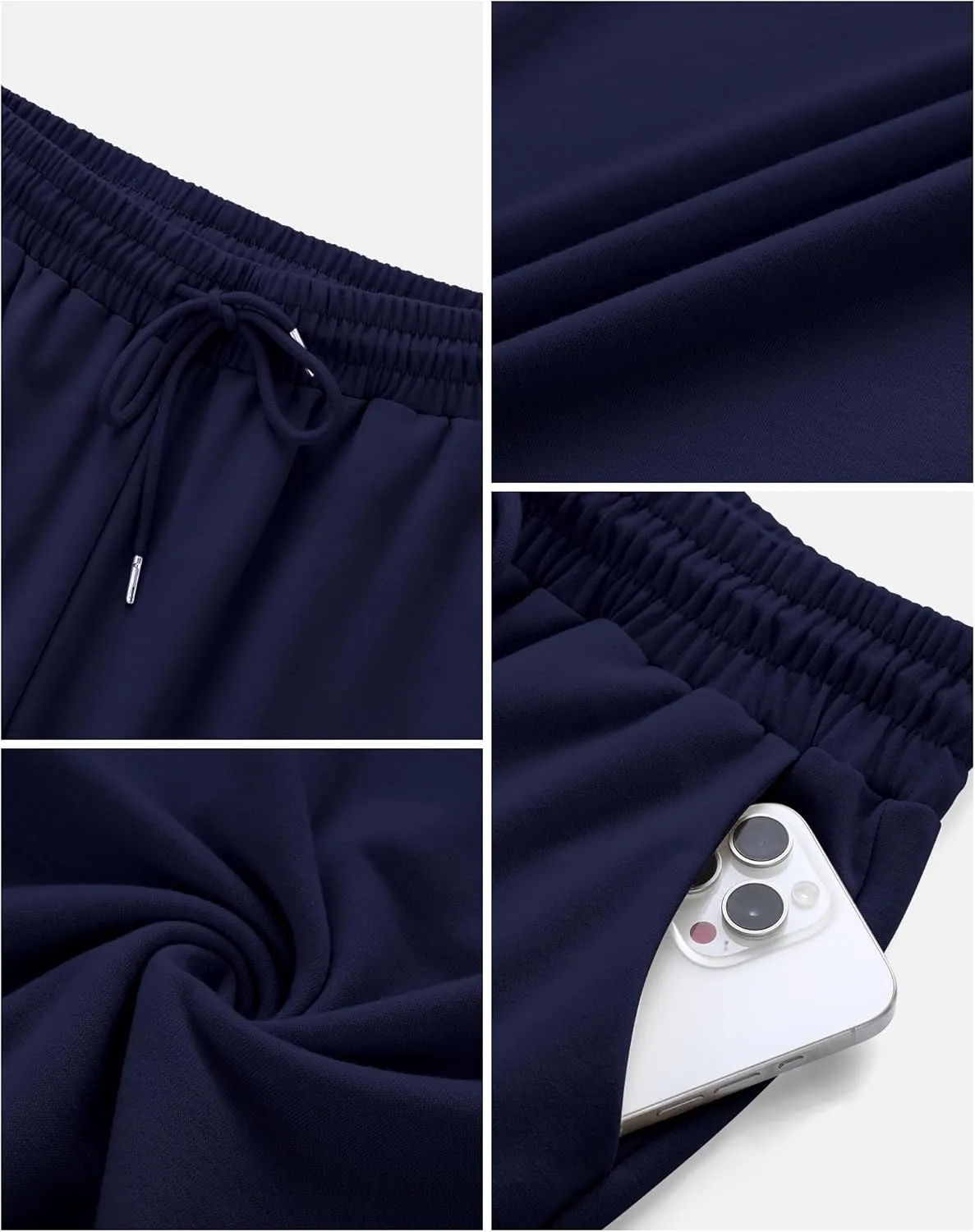 Neer 3 Pack Women's Yoga Pants with Pockets, High Waisted Cozy Lounge Pants Drawstring Sweatpants Loose Wide Leg Jogger