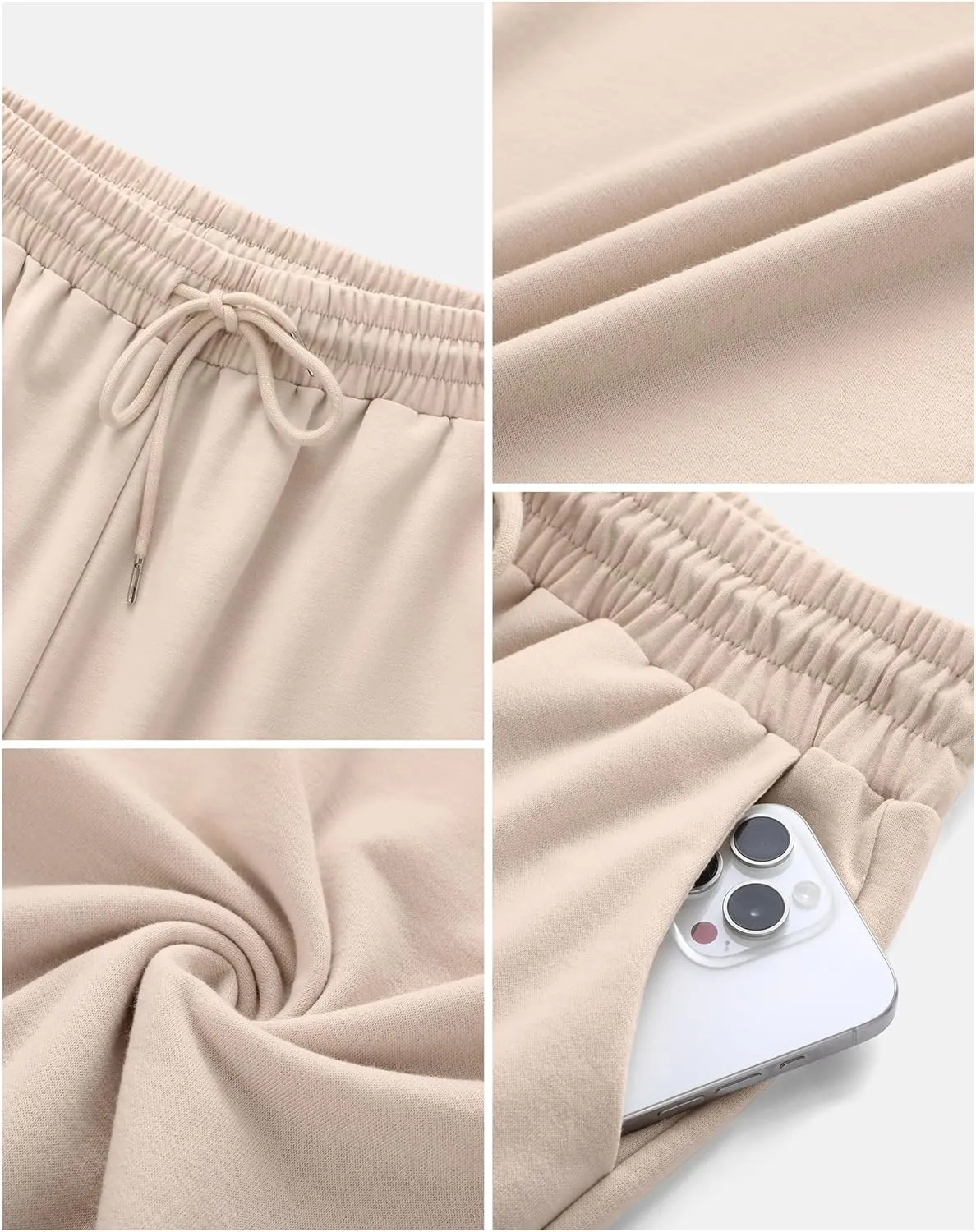 Neer 3 Pack Women's Yoga Pants with Pockets, High Waisted Cozy Lounge Pants Drawstring Sweatpants Loose Wide Leg Jogger
