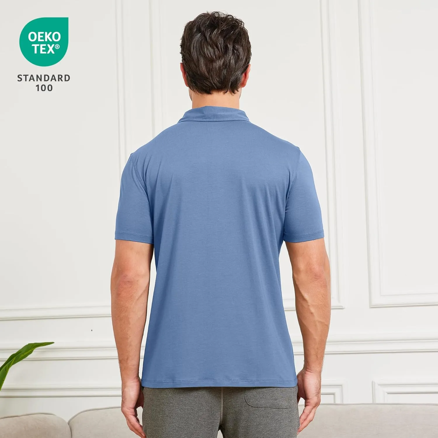 netdraw Mens Ultra Soft Bamboo Viscose Polo Lightweight Cooling Short Sleeve Casual Collared Golf Shirt