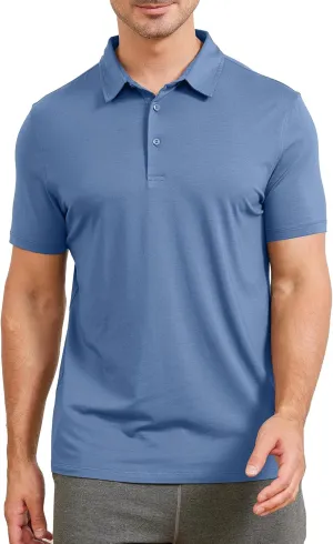 netdraw Mens Ultra Soft Bamboo Viscose Polo Lightweight Cooling Short Sleeve Casual Collared Golf Shirt