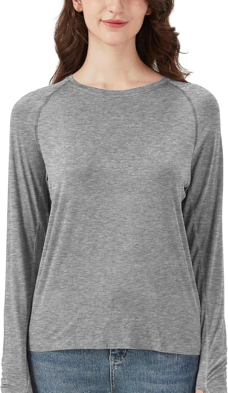 netdraw Women's Ultra Soft Bamboo Viscose Workout T-Shirt Long Sleeve Cooling Lighweight Tops with Thumbholes