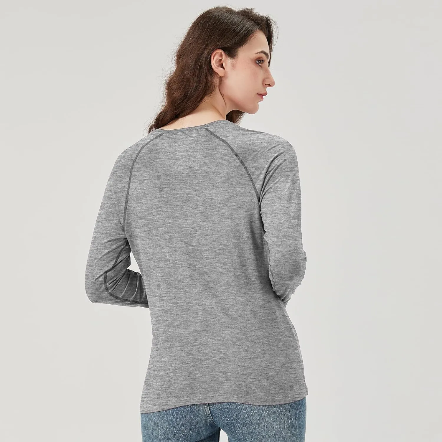 netdraw Women's Ultra Soft Bamboo Viscose Workout T-Shirt Long Sleeve Cooling Lighweight Tops with Thumbholes