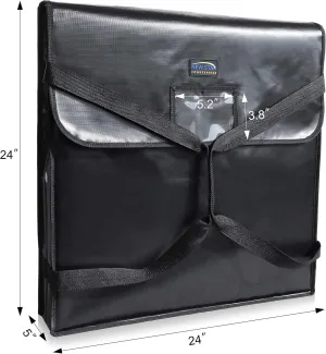 New Star Foodservice 51131 Insulated Pizza Delivery Bag, 24" by 24" by 5", Black