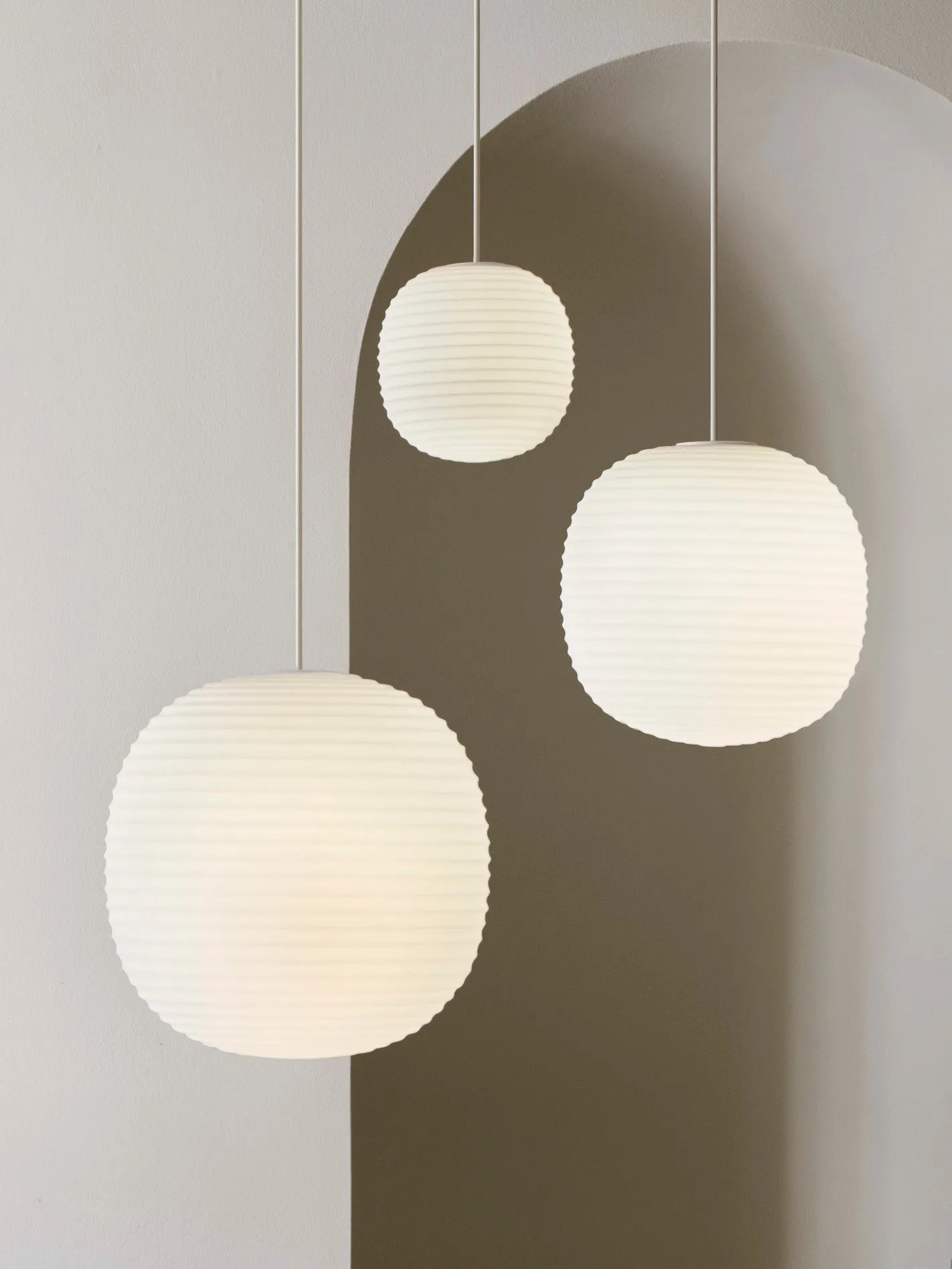 NEW WORKS | Lantern Pendant - Frosted White Opal Glass - Small