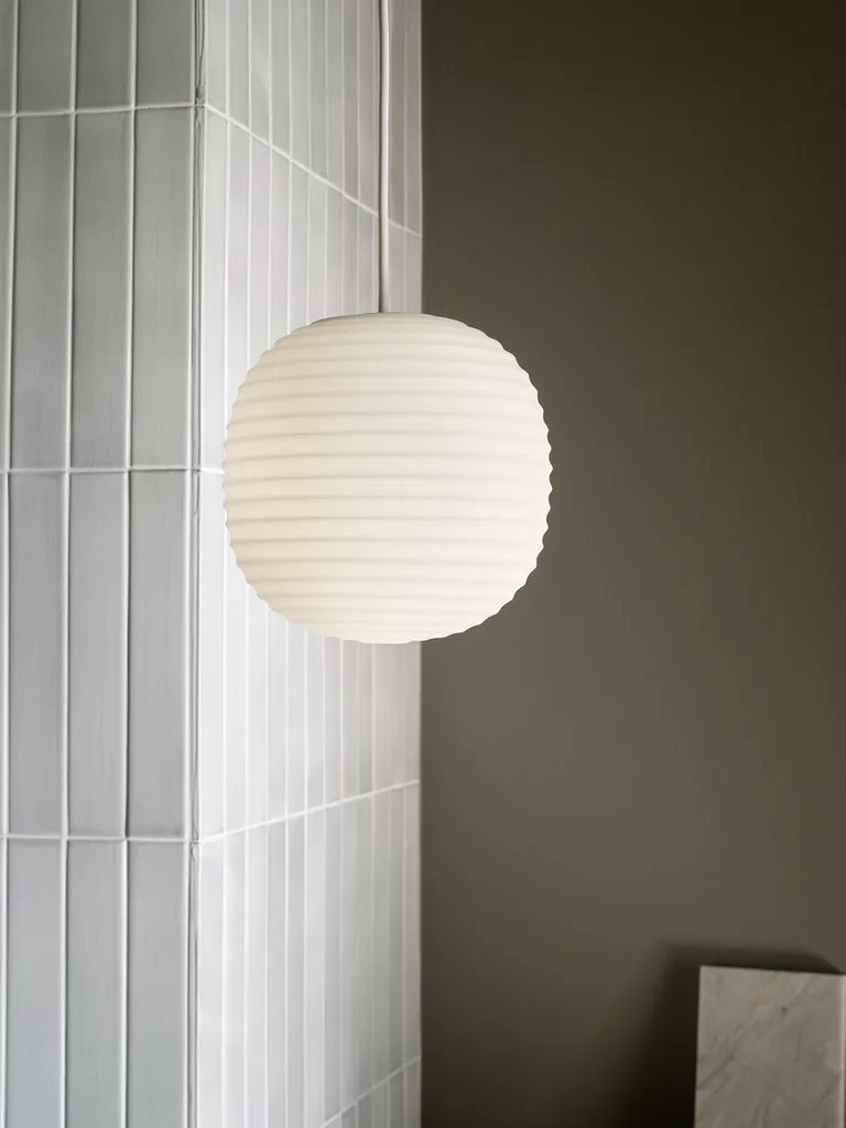 NEW WORKS | Lantern Pendant - Frosted White Opal Glass - Small