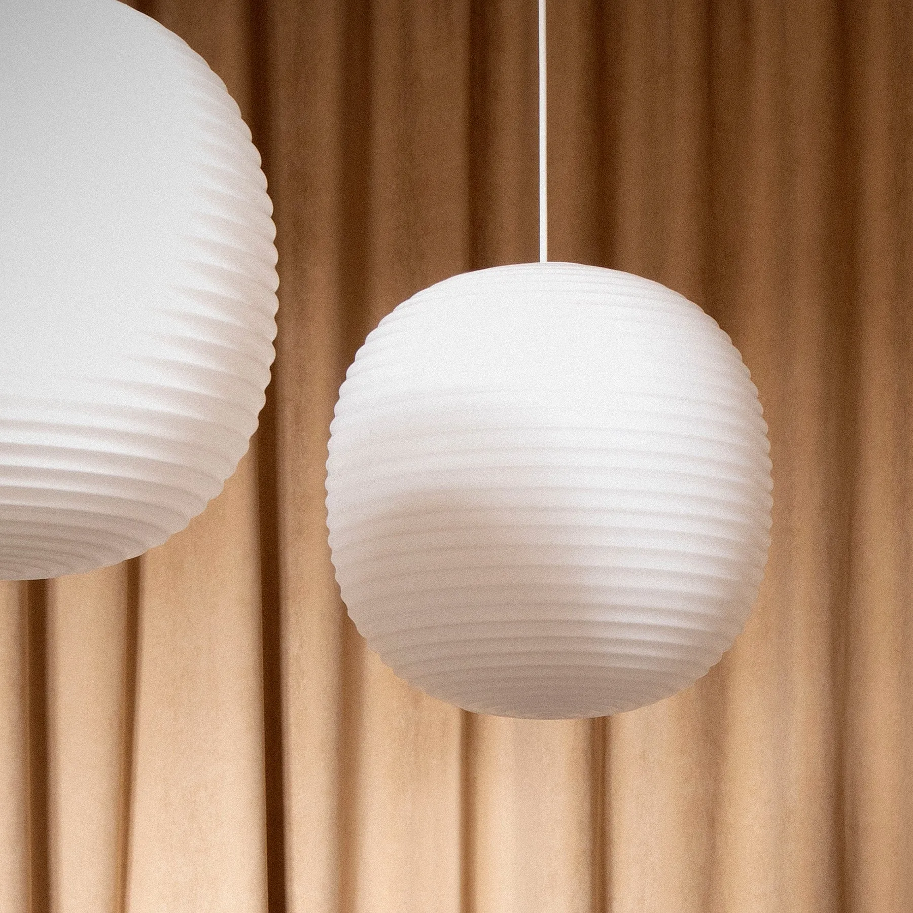 NEW WORKS | Lantern Pendant - Frosted White Opal Glass - Small