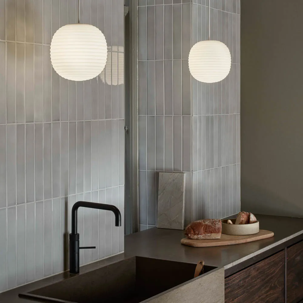NEW WORKS | Lantern Pendant - Frosted White Opal Glass - Small
