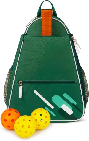 Newluck Pickleball Bag Duffle Crossbody Sling Pickle Ball Accessories Gift for Women Men Boy girl with Fence Hook Large Capacity The Shoulder Straps Are Adjustable Fashionable Versatile Teal