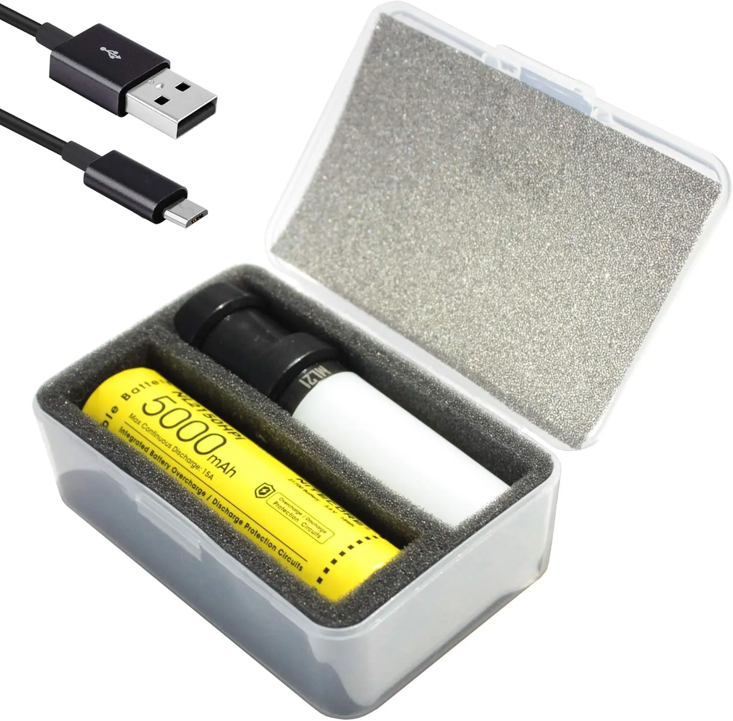 Nitecore MPB21 Mini Rechargeable Lantern Flashlight Bundle with 5000mAh Battery Charger and LumenTac Micro USB Cable