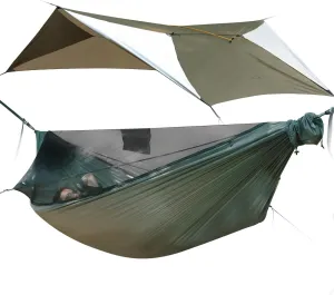 NomadNest 11ft Camping Hammock with 14ft Camping Tarp, Detachable Full-Open Mesh, Lightweight Portable Hammocks for Camping Hiking Backpacking