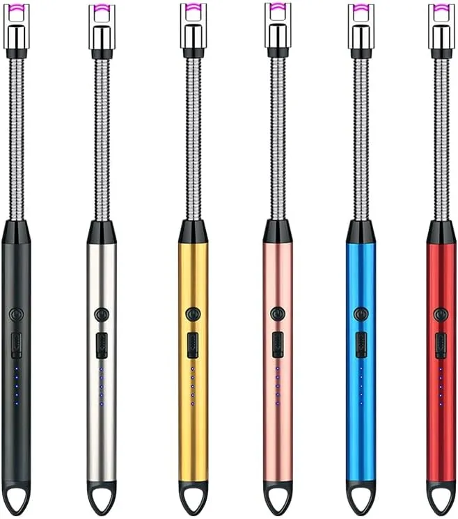 NYCDA Electric Candle Lighter, Upgraded Lighter Rechargeable USB Lighter with LED Indicator, Flexible Long Neck Lighters for Candles, Camping, BBQs, Gas Stoves, Black