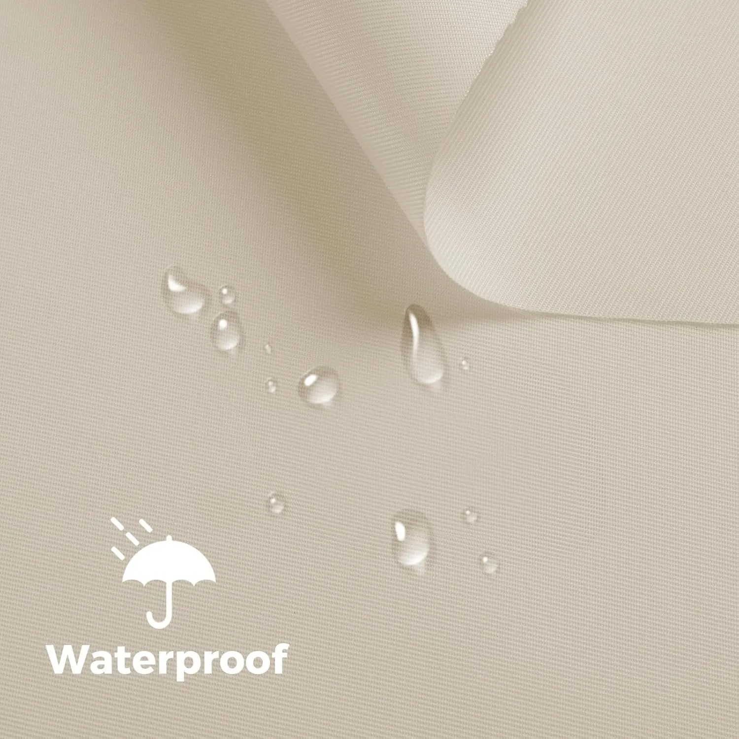 Nylon Fabric, 58" W 420D Waterproof Fabric 2 Yard Ripstop Nylon Fabric Outdoor Upholstery Twill Sewing Fabric for Patio Chair, Lining, Cushion, Purse, Tote Bag, Tent, Tarp Cover, DIY Project Ivory
