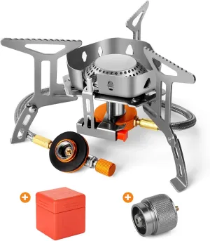 Odoland Bundle - 2 Items 3500W Windproof Camp Stove and 48 Cans Soft Cooler with Wheels and Handle