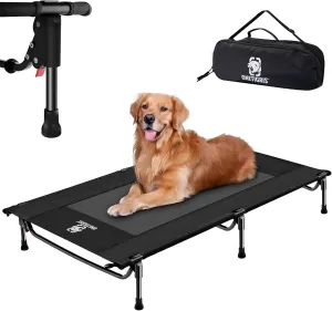 OneTigris Elevated Dog Bed - Large Outdoor & Indoor Portable Dog Cot with Chew Proof Mesh