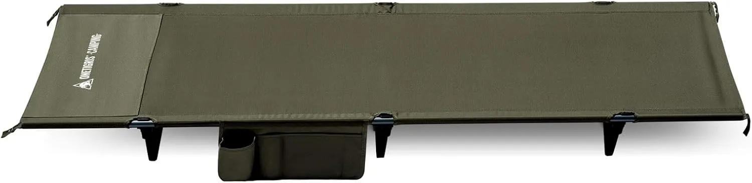 ONETIGRIS SUPRAGRIS Camping Cot, Support Up to 400lbs, Lightweight Comfortable Folding Bed for Camping, Hiking, Backpacking, Travel, Car Trips, Office Nap (Ranger Green)