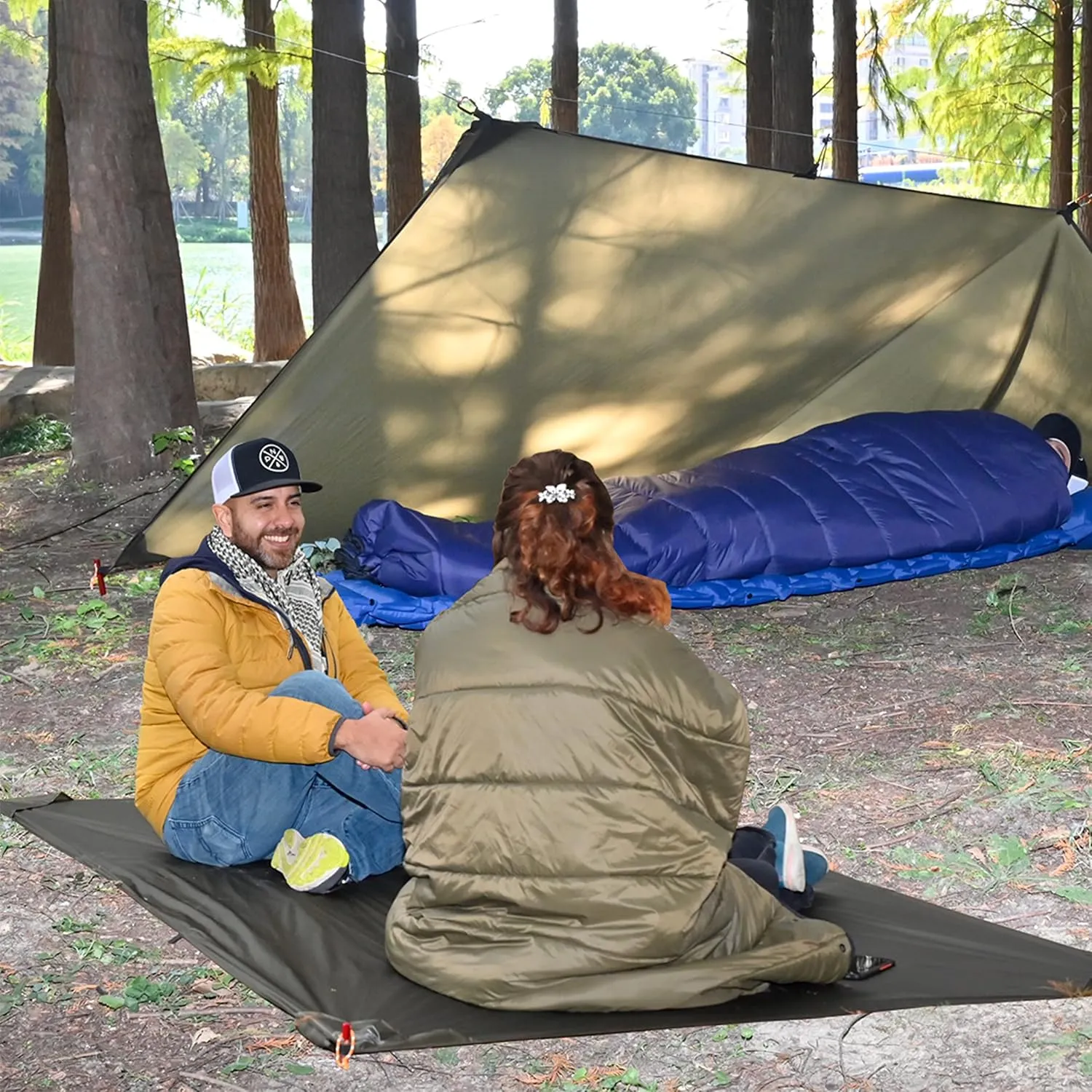 Onewind Tent Footprint, Small Tarp Tent Floor Ground Sheet 4000mm Waterproof Rate PU Coating, 98" *55" Ultralight Camping Tarp for Backpacking, Hiking, Camping, Picnic
